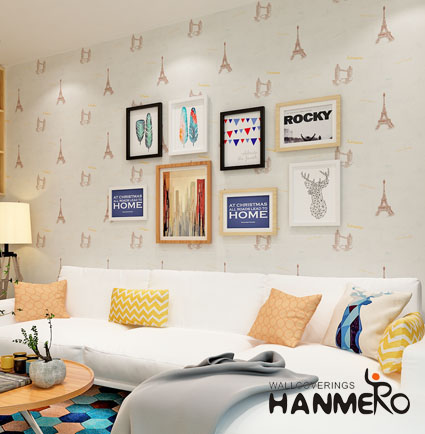 HANMERO Romantic Tower Bridge Embssing Non-woven Fabrics Wallpaper