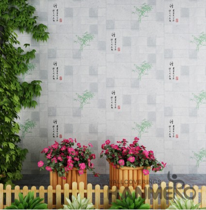 HANMERO Chinese Gray Embossed Vinyl Wall Paper Murals 0.53*10M/roll Home Decor