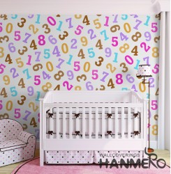 HANMERO Kids Cartoon Number Printed Non woven Wallpaper For Baby Interior Room