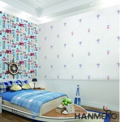 HANMERO Kids Cartoon Blue And Red Printed Non woven Wallpaper For Baby Interior ...