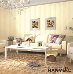 HANMERO Wall Decoration European PVC Foam Stripes Yellow Room Interior Wallpaper