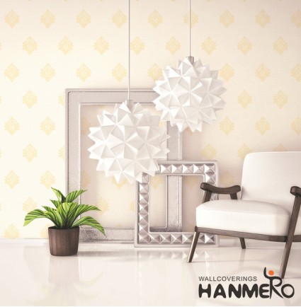 HANMERO Wall Decoration European PVC Foam Floral Yellow Room Interior Wallpaper