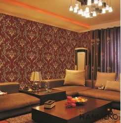 HANMERO Wall Decoration European PVC Foam Floral Red Room Interior Wallpaper