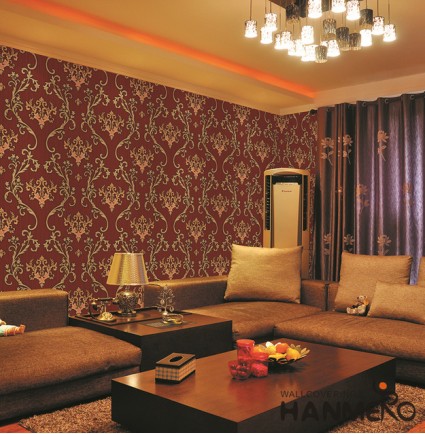 HANMERO Wall Decoration European PVC Foam Floral Red Room Interior Wallpaper