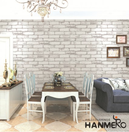 HANMERO 3D Modern Embossing PVC Wallpaper 20.86*393inches Gray Home Decor