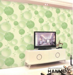 HANMERO Wall Decoration Modern PVC Foam Floral Green Room Interior Wallpaper