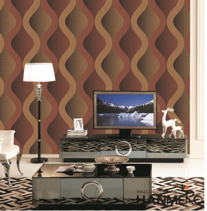 HANMERO 3D Modern Embossing PVC Wallpaper 20.86*393inches Red Home Decor