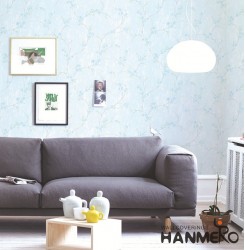 HANMERO Wall Decoration Pastoral PVC Foam Floral Blue Room Interior Wallpaper