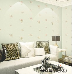 HANMERO Wall Decoration Pastoral PVC Foam Floral Green Room Interior Wallpaper