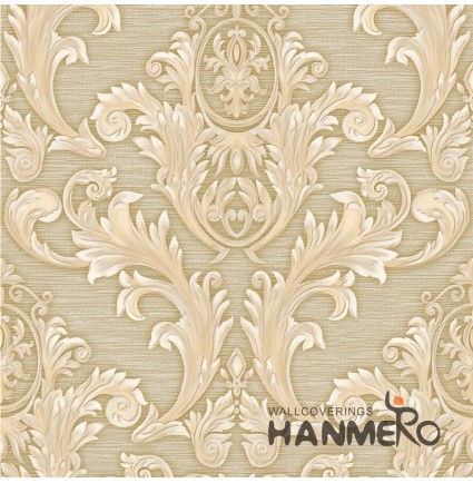 HANMERO Wall Decoration European PVC Foam Floral Beige Room Interior Wallpaper