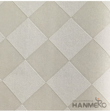 HANMERO Modern Deep Embossed PVC Cream Plaids Wallpaper 580g 0.53*10M/Roll