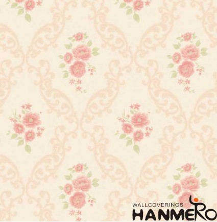 HANMERO Embossed Pastoral Floral Red PVC Wallpaper For Home Interior Decoration