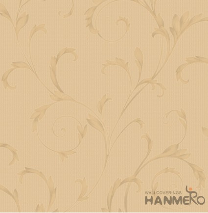 HANMERO Embossed Pastoral Floral Brown PVC Wallpaper For Home Interior Decoration