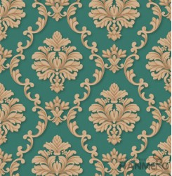 HANMERO Embossed European Floral Green PVC Wallpaper For Home Interior Decoratio...