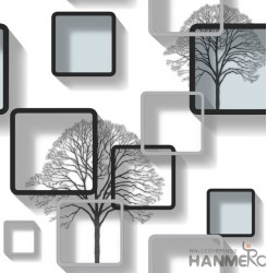 HANMERO Embossed Modern 3D Geometric White And Black PVC Wallpaper For Home Inte...
