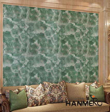  HANMERO Modern Green Printed PVC Waterproof MCM Wallpaper 0.686*10M-roll Home Decor