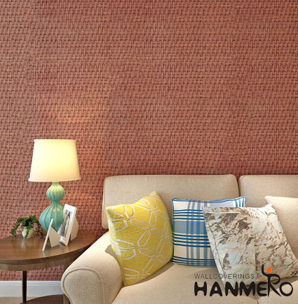 HANMERO Modern Woven Brown Peel and Stick Wall paper Removable Stickers,1.48ft x 32.8ft/roll,Home Decor