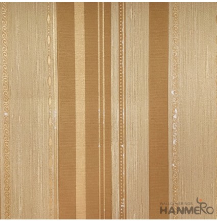 Hanmero Home Decoration Brown Stripes Modern Vinyl Embossed Wallpaper 0.53*10M/Roll