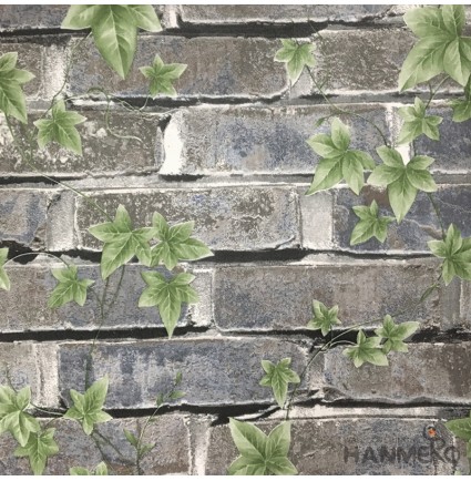 Hanmero Home Decoration Dark Grey Brick Pastoral Vinyl Embossed Wallpaper 0.53*10M/Roll