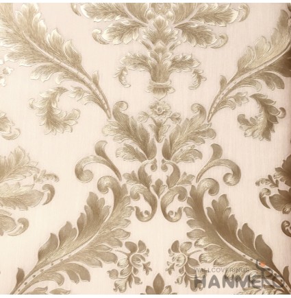 HANMERO Standard Floral PVC Wallpaper European Yellow 0.53*10M/Roll For Room Wall