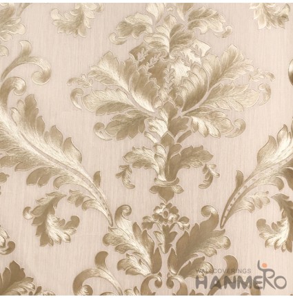HANMERO Standard Floral PVC Wallpaper European Yellow 0.53*10M/Roll For Room Wall