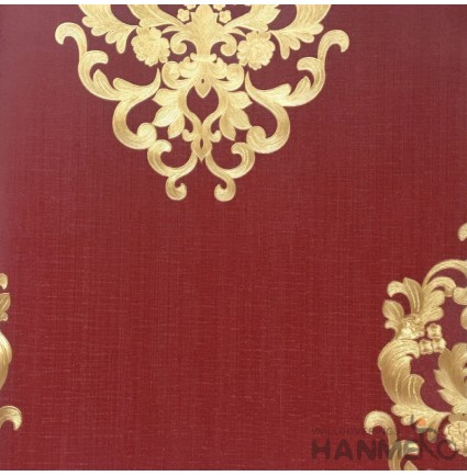 HANMERO Standard Floral PVC Wallpaper European Red 0.53*10M/Roll For Room Wall