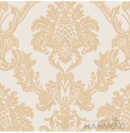 HANMERO PVC Floral Yellow European Embossed Wallpape 0.53*10M/Roll For Interior Room