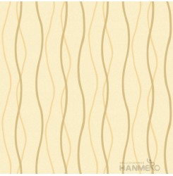 HANMERO PVC Stripes Yellow Modern Embossed Wallpaper 0.53*10M/Roll For Interior ...