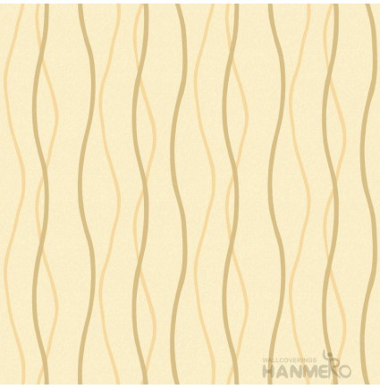 HANMERO PVC Stripes Yellow Modern Embossed Wallpaper 0.53*10M/Roll For Interior Room