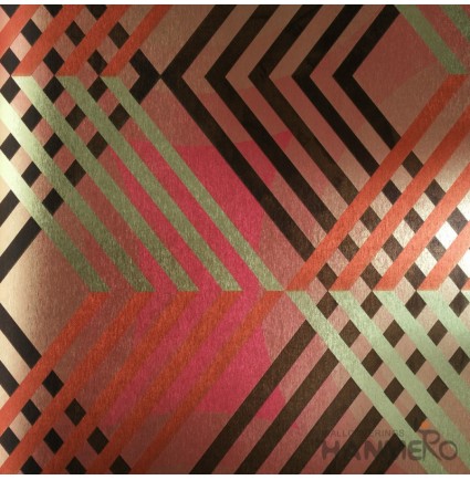 HANMERO PVC Modern Geometric Multi Color Metallic Wallpaper For Interior Wall Decor