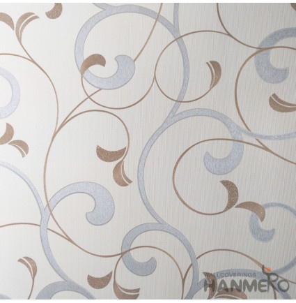 HANMERO Modern Embossed Silver Vinyl Wallpaper With Leaf For Interior Wall