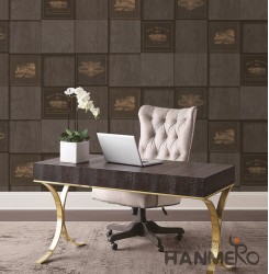 Hanmero Modern 3D Brick Brown Embossed PVC Wallpaper 0.53*10M/roll Interior Home