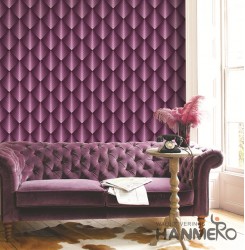 Hanmero Modern 3D Geometric Violet Embossed PVC Wallpaper 0.53*10M/roll Interior...