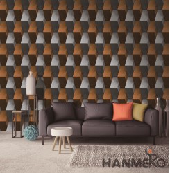 Hanmero Modern 3D Geometric Bright  Embossed PVC Wallpaper 0.53*10M/roll Interio...