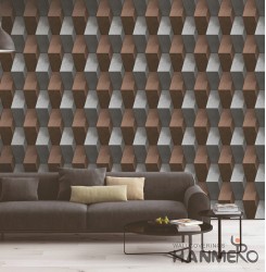 Hanmero Modern 3D Geometric Gloomy Embossed PVC Wallpaper 0.53*10M/roll Interior...