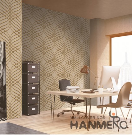 Hanmero Modern 3D Curve Waved Brown Embossed PVC Wallpaper 0.53*10M/roll Interior Home