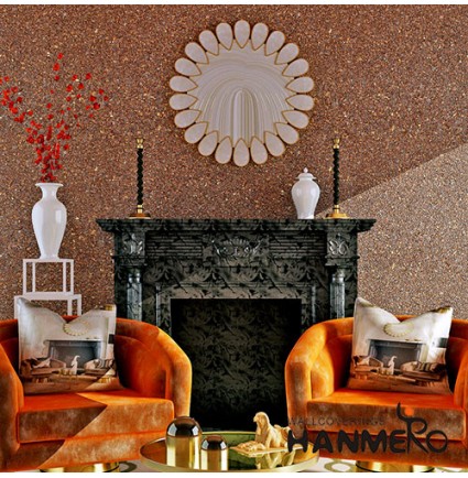 HANMERO Natural Material Top Quality Living Room Mica Wallpaper for Wall Decoration in Brown Color