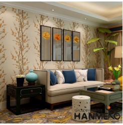 HANMERO High Quality Floral Pattern Interior Room Decor Glitter Wallpaper with W...