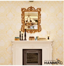 HANMERO Vintage Luxury High End European Damask Wallpaper Rolls For Living Room Bedroom Cream