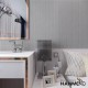 HANMERO 10m Flocking Contemporary Simple Design Vertical Narrow Stripes Non Woven Wallpaper Rolls Solid Color for Bathroom Silver Gray