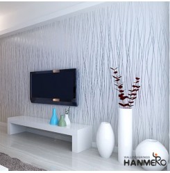 HANMERO Fashion Thin Vertical Stripes Nonwoven Flocking Wallpaper Silver Gray 20.86 x 393inch = 57square feet
