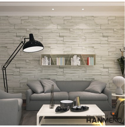 HANMERO Super Large Retro Imitation Grey Brick Stone Block Textured Vinyl Wall Paper Long Murals Rolls Living/Bedroom/TV Backdrop Home Decor 20.8' x 393.7'