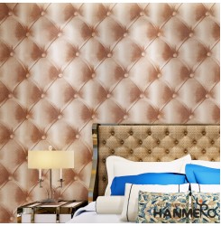 HANMERO Modern Luxury 3D Faux Leather Textured 10m Vinyl Mural Wallpaper for Living Bedroom Griege