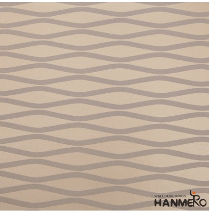 HANMERO 20.86inches by 393.7inches Long Murals European Dynamic Curve Pattern Scrubbable Nonwoven Modern Minimalist Living Room Wallpaper Roll Decor Champagne