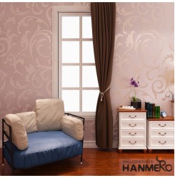 Hanmero High-grade Flocking Victorian Embossed Wallpaper Roll Wallpaper 0.53m(20.8")*10m(32.8")=5.3㎡(57sqfeet) Pink