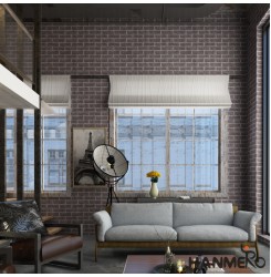 HANMERO Modern Minimalist 3d Look Real Faux Brick PVC Vinyl for Home Shops Offices Wall Decoration Dark Gray