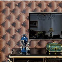 HANMERO Modern Luxury 3D Faux Leather Textured 10m Vinyl Mural Wallpaper for Living Bedroom Deep Coffee