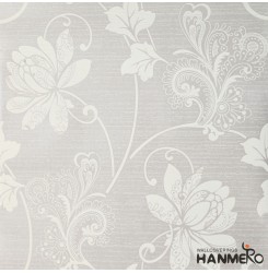 HANMERO European Style Luxury Super Thick Stereo 3D Non-woven Floral Wall Paper Decor Murals Roll for Living Bedroom Grey