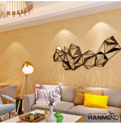 HANMERO Eco-Friendly Golden Leaf Pattern Modern Removable Wallpaper