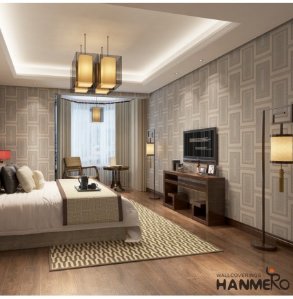 HANMERO Wallpaper Rolls 3D Modern Embossed Wallcoverings Squares TV Backgroung Living Room Bedroom Wall Paper White